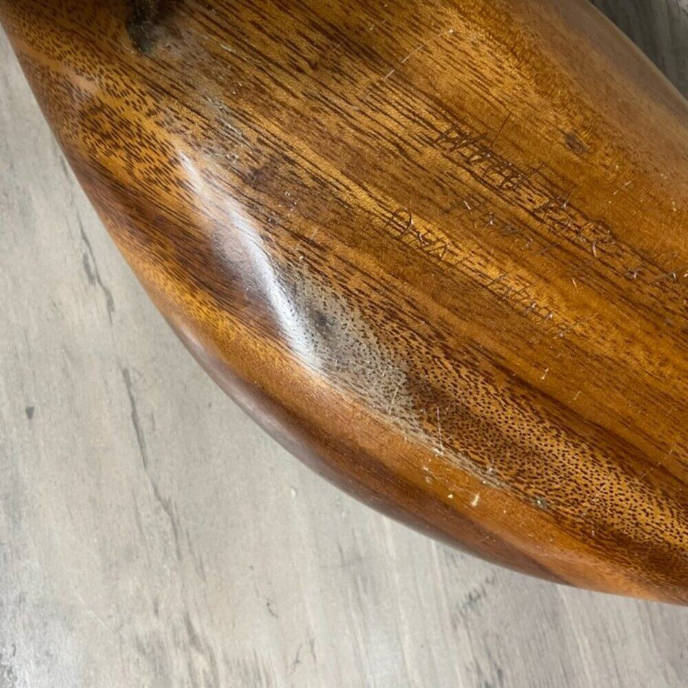 Hand Carved Divided Serving Dish Honolulu Hawaii Dhai Wood - Wood Rose Shop - Picture 9 of 9